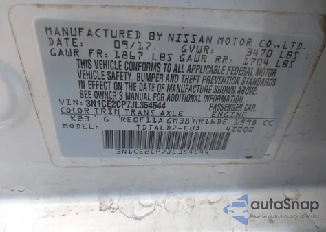 2018 Nissan Versa Note Sv z USA, uszkodzony, nr VIN 3N1CE2CP7JL354544